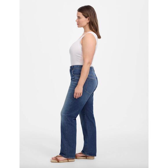Madewell The Plus Curvy Longline Straight Jean Greendale Wash Blue 22W NWT - Picture 3 of 13